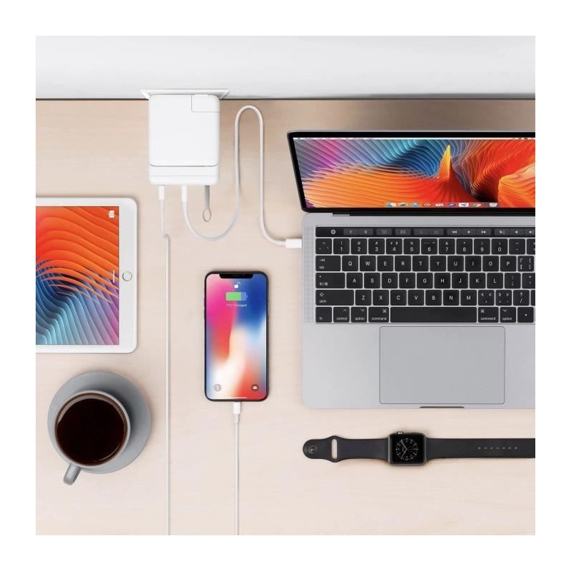 HYPER Hub USB-C HyperDrive 61 W pour adaptateur secteur 13 MacBook Pro 61 W - Ports : USB-C - 2 x USB-A 5 Gbit / s