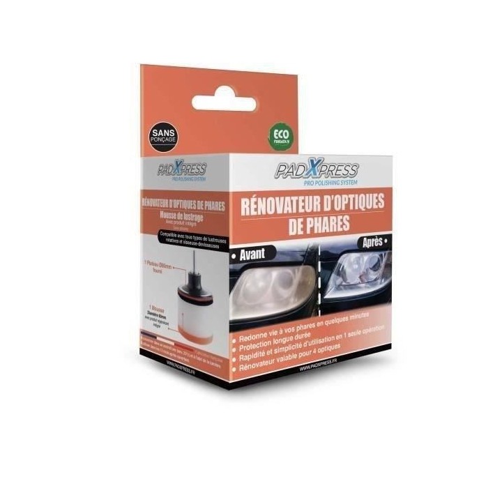 Rénovateur des optiques de phares - PADXPRESS - Ø80 - Livré avec pl