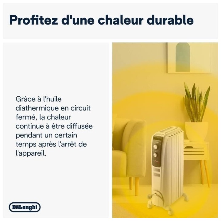 Radiateur bain d'huille Dragon4 DELONGHI - 1500W - 3 allures de chauff