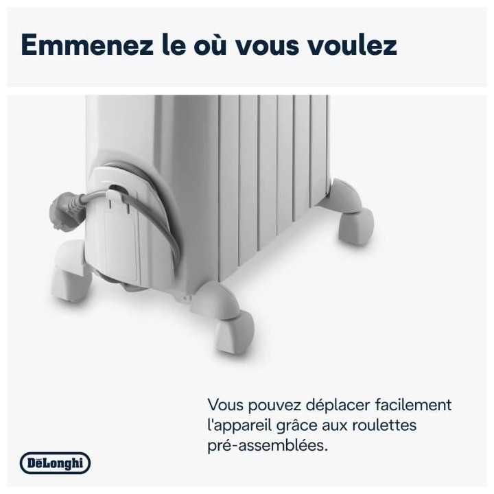 Radiateur bain d'huille Dragon4 DELONGHI - 1500W - 3 allures de chauff