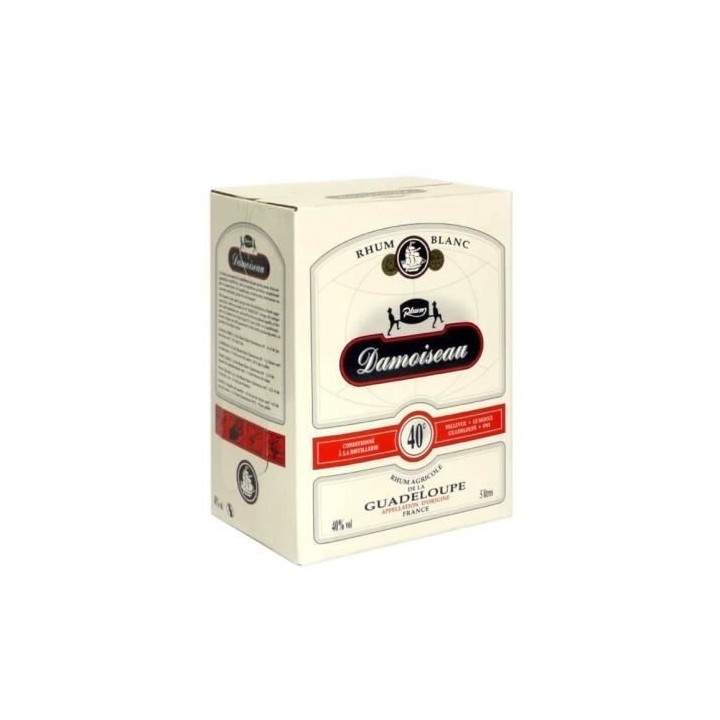 Rhum Damoiseau - Rhum agricole blanc - Guadeloupe - 40%vol - BIB 500cl