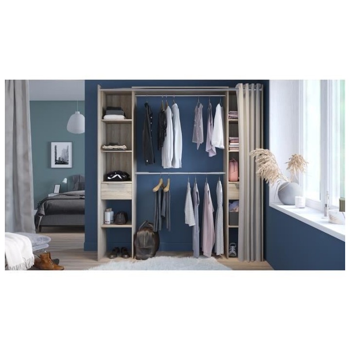 DEMEYERE Kit dressing 2 colonnes + 2 penderies + 2 tiroirs - Décor Ch