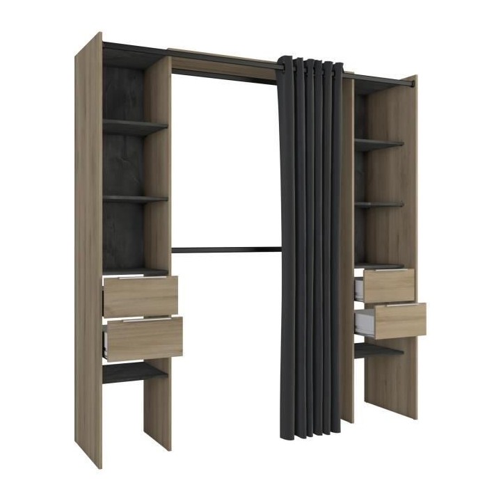 DEMEYERE Kit dressing 2 colonnes + 2 penderies + 4 tiroirs - Décor ch