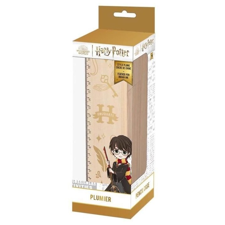 Plumier en bois - Harry Potter - Assortiment de papeterie a l'effigie