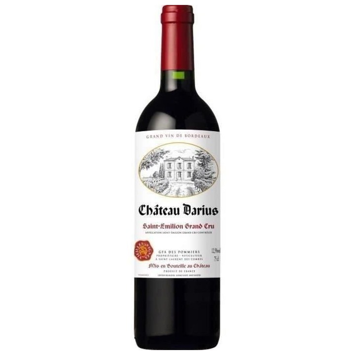 Château Darius 2016 Saint Emilion Grand Cru - Vin rouge de Bordeaux