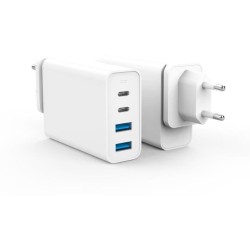 HYPER Chargeur USB-C HyperJuice GaN 100 W - Charge rapide 2 périphériques USB-C et 2 USB-A - Ports : USB-C1/ USB-C2/USB-A1/USB