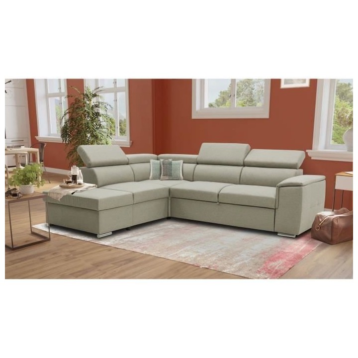 Canapé d'angle convertible réversible avec coffre - 5 places - DAYTO