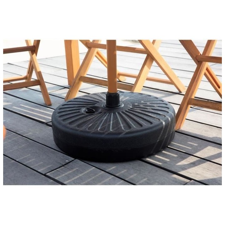 Pied de parasol a lester en plastique - Noir