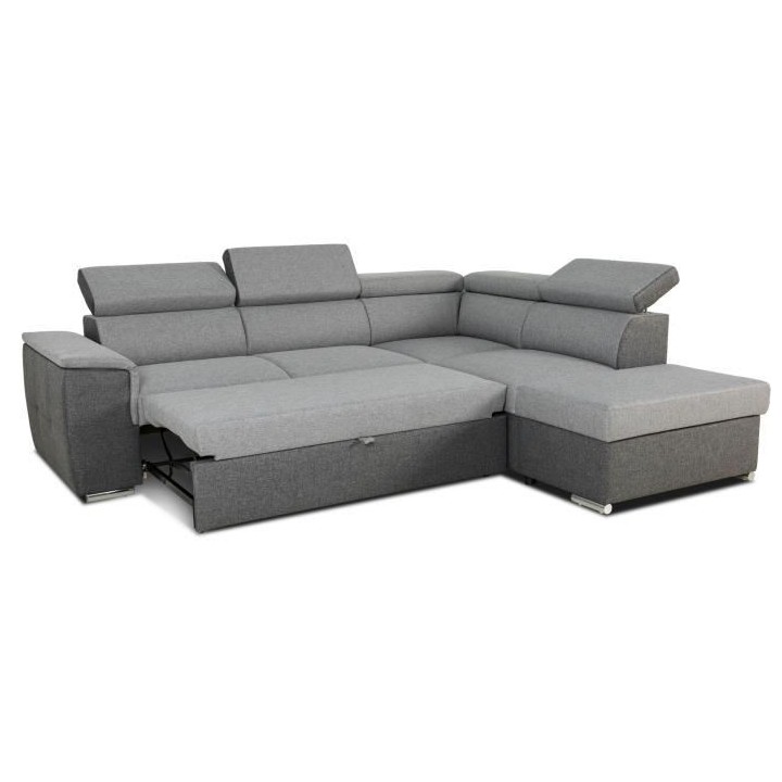 Canapé d'angle convertible réversible avec coffre - 5 places - DAYTO