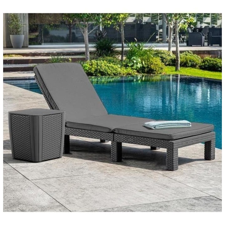 Keter Chaise longue avec coussin Daytona Graphite 441306