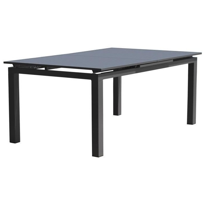 Table de jardin rectangulaire extensible - Gris anthracite - Aluminium
