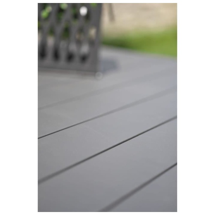 Table de jardin rectangulaire extensible - Gris anthracite - Aluminium