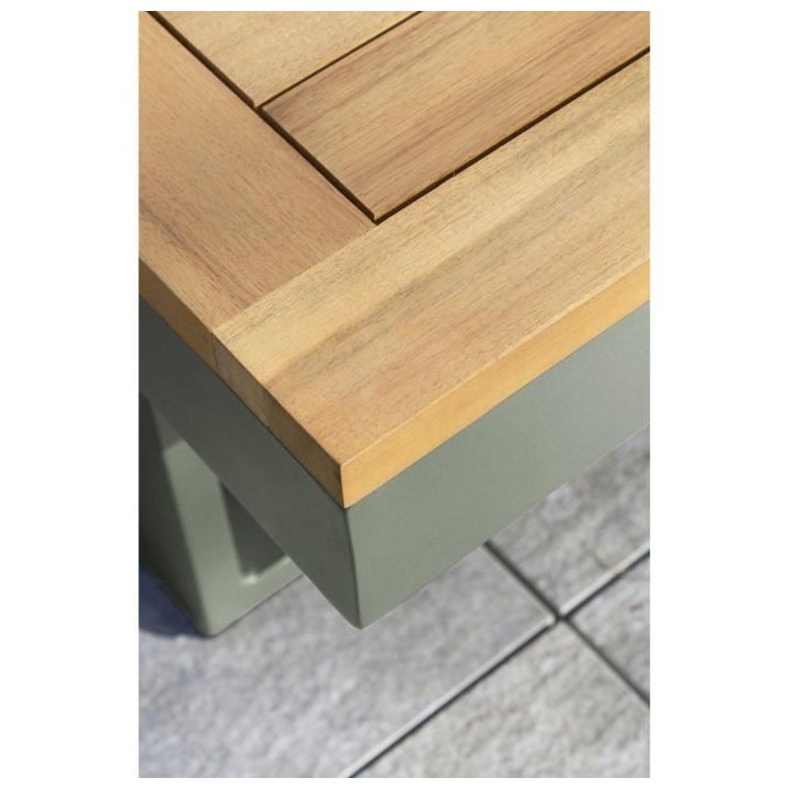 Salon de jardin modulable - Kaki - Bois d'acacia et aluminium - DCB GA