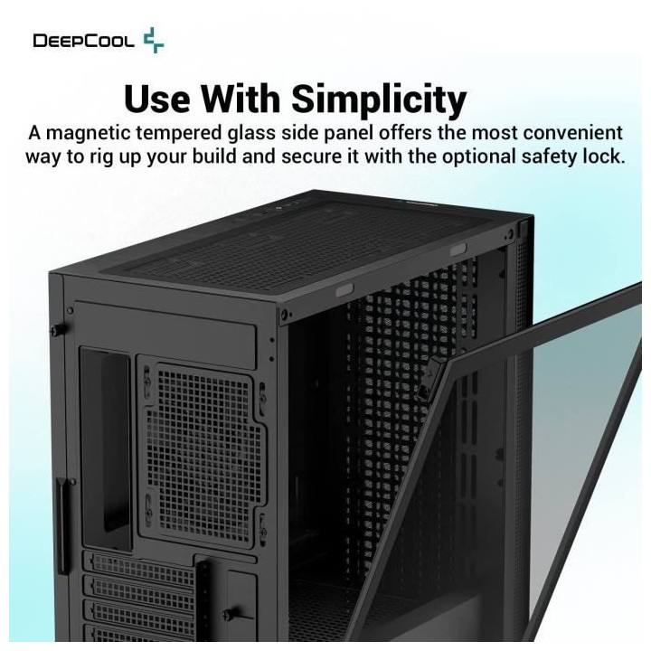 Boitier PC sans alimentation - DEEPCOOL CH370 (Noir) - Mini tour - For