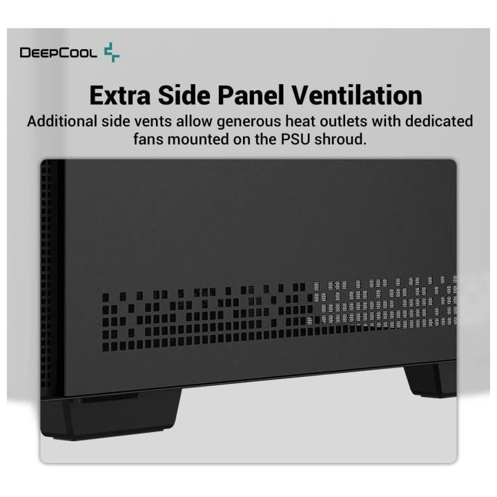 Boitier PC sans alimentation - DEEPCOOL CH370 (Noir) - Mini tour - For