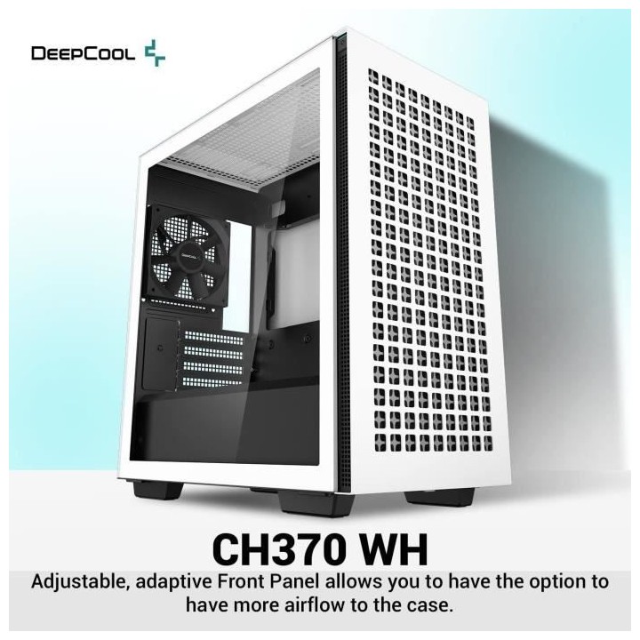 Boitier PC sans alimentation - DEEPCOOL CH370 (Blanc) - Mini tour - Fo