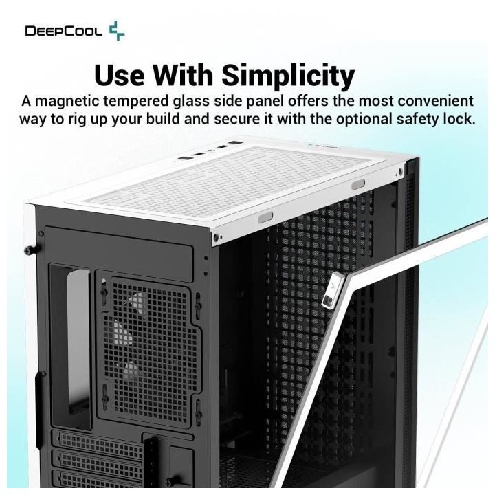 Boitier PC sans alimentation - DEEPCOOL CH370 (Blanc) - Mini tour - Fo