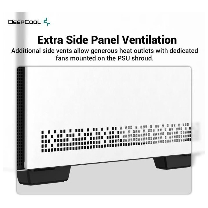 Boitier PC sans alimentation - DEEPCOOL CH370 (Blanc) - Mini tour - Fo