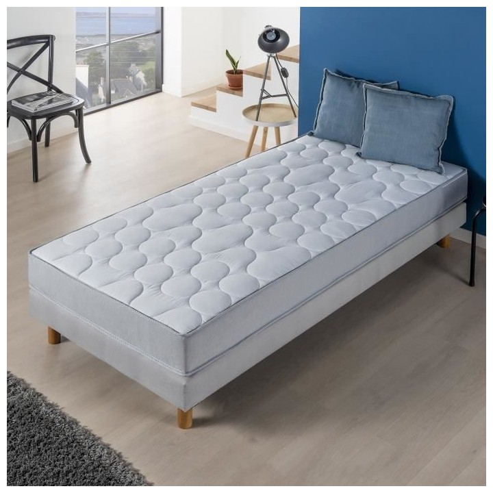 Matelas 90x190 cm - 330 Ressorts ensachés - 5 zones de confort - 19 c
