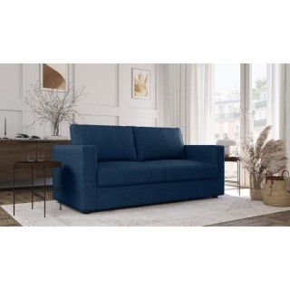 Canapé 3 places - Delta - Tissu Bleu - Convertible semi-express - 190