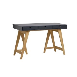 Bureau 3 tiroirs - Décor chene et gris anthracite - L 120 x P 60 x 77