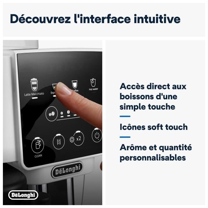 Machine expresso broyeur DELONGHI Magnifica Start ECAM220.61.W - Blanc