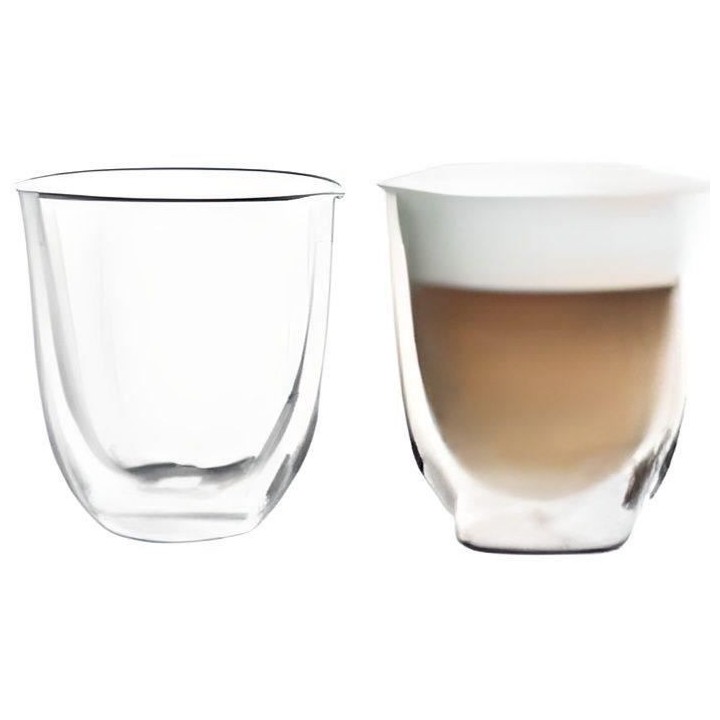 Lot de 2 tasses Capuccino - DELONGHI - Double parois - 19 cl
