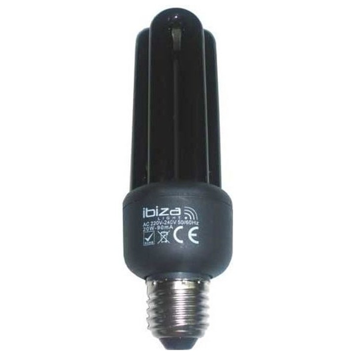 IBIZA BL25ESL - Lampe lumiere noire a économie d'énergie 3U - 25w