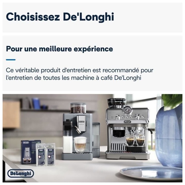 DELONGHI DLS C200 Détartrant EcoDecalk Mini 2x100ml pour toutes les m