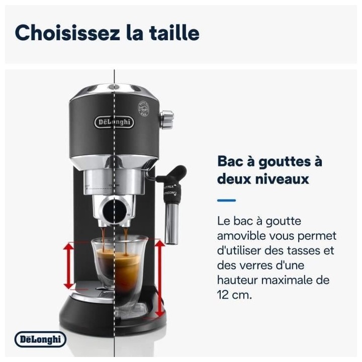 Machine expresso classique - DELONGHI EC685.BK Dedica Style - Noir - C