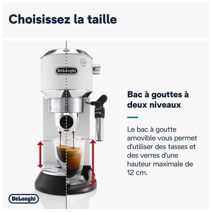 Machine expresso classique - DELONGHI EC 685.W Dedica Style - Blanc