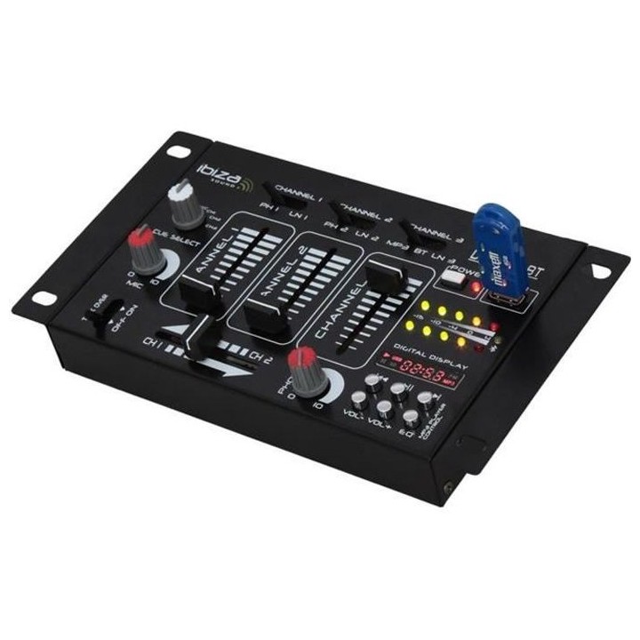 IBIZA DJ21USB-BT Table de mixage a 4 voies / 7 canaux avec usb & bluet