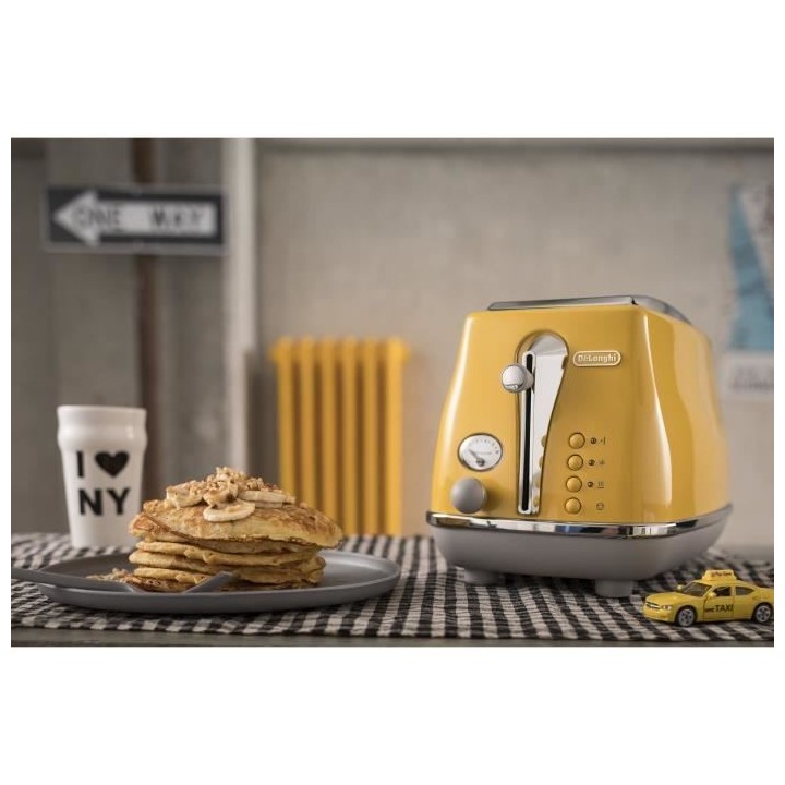 Grille-pain - DELONGHI - ICONA CAPITALS - 2 tranches - 900W - Chauffe