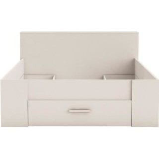 DEMEYERE Lit adulte contemporain blanc perle + tete de lit - l 160 x L