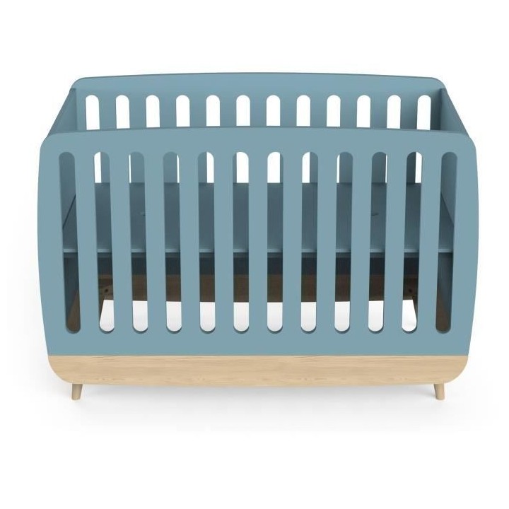 Ensemble lit bébé 60 x 120, commode 2 tiroirs + 3 niches et 1 plan a