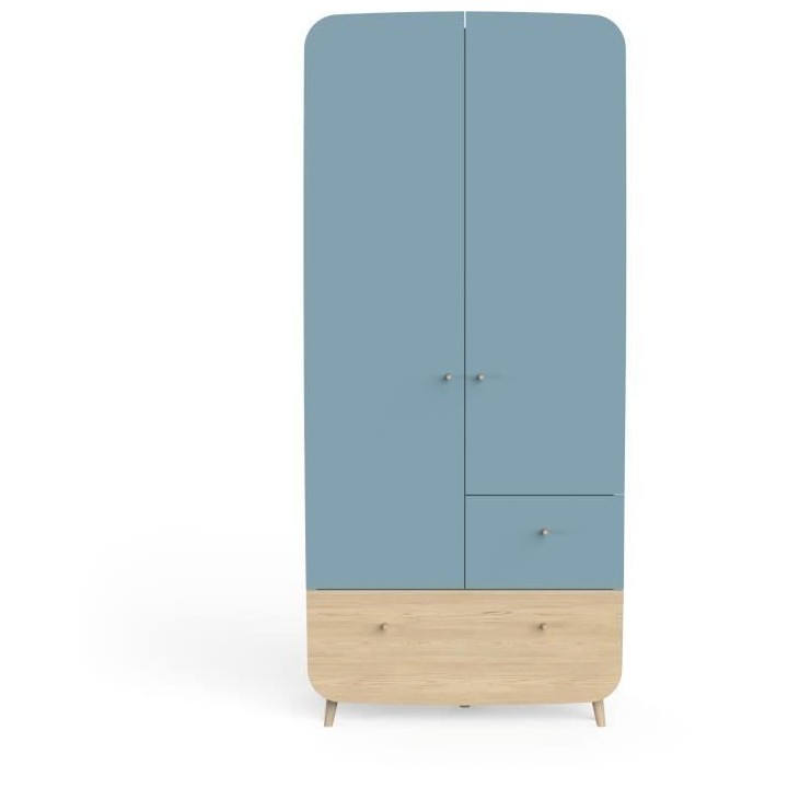 Ens. lit bébé 70 x 140 Kit évolutif, commode 2 tiroirs 3, niches et