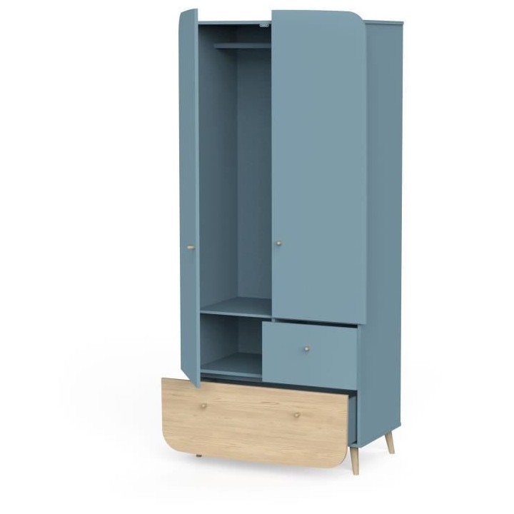 Ens. lit bébé 70 x 140 Kit évolutif, commode 2 tiroirs 3, niches et