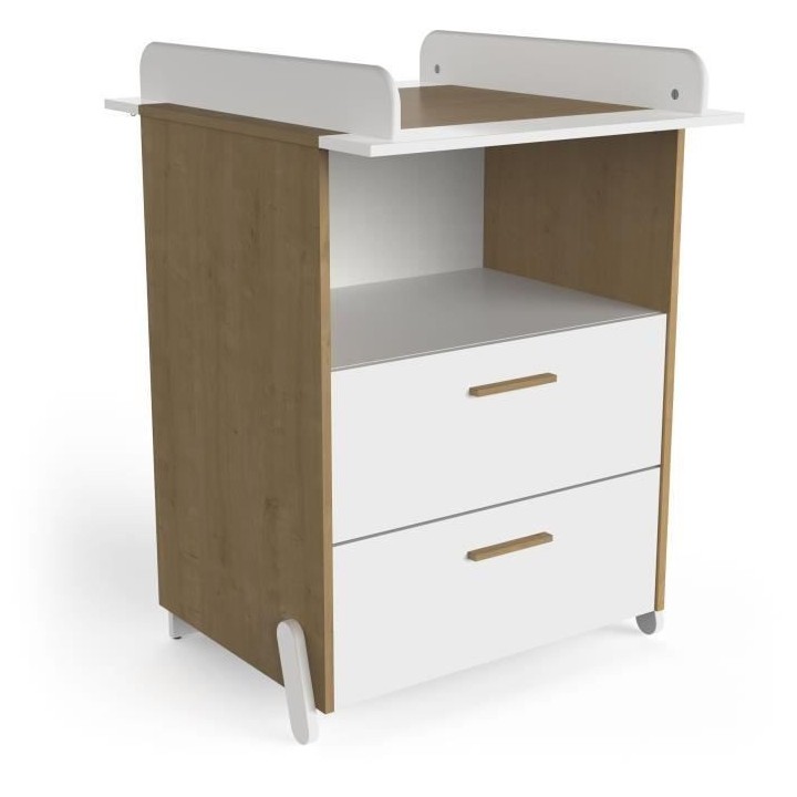 Ensemble duo 60 comprenant 1 lit a barreaux 60 x 120 cm & 1 commode a