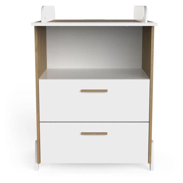 Ensemble duo 60 comprenant 1 lit a barreaux 60 x 120 cm & 1 commode a