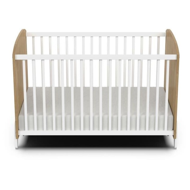 Ensemble duo 60 comprenant 1 lit a barreaux 60 x 120 cm & 1 commode a