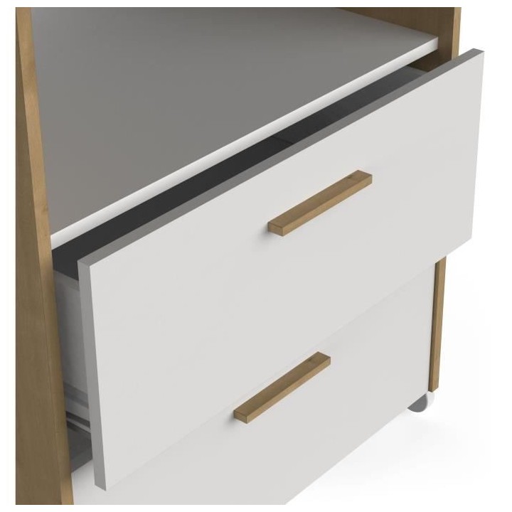 Ensemble duo 60 comprenant 1 lit a barreaux 60 x 120 cm & 1 commode a