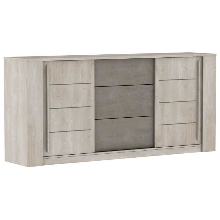 Ensemble meubles salon ANTIBES : Table basse + Banc TV + Enfilade - D