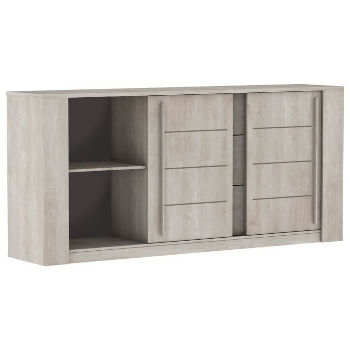 Ensemble meubles salon ANTIBES : Table basse + Banc TV + Enfilade - D