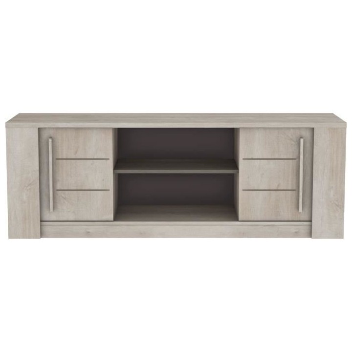 Ensemble meubles salon ANTIBES : Table basse + Banc TV + Enfilade - D