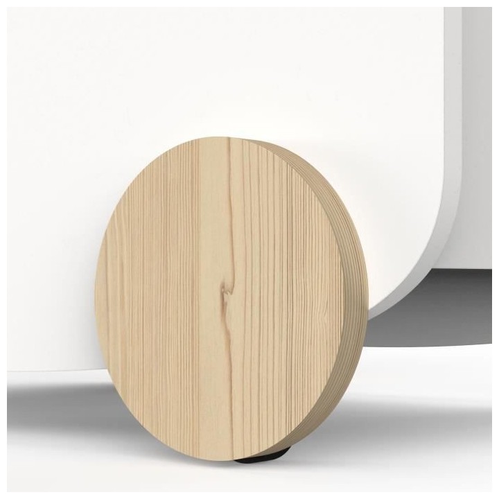 Chariot de rangement a roulettes - FIRMIANA - Style scandinave - Blanc