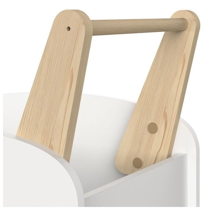 Chariot de rangement a roulettes - FIRMIANA - Style scandinave - Blanc