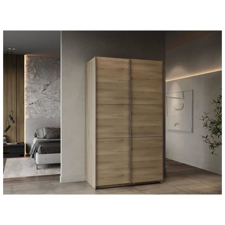 Armoire GHOST - Décor chene kronberg - 2 Portes coulissantes - L.116,
