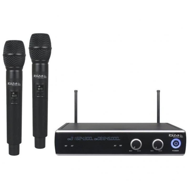 IBIZA SOUND Double récepteur UHF avec 2 micros main