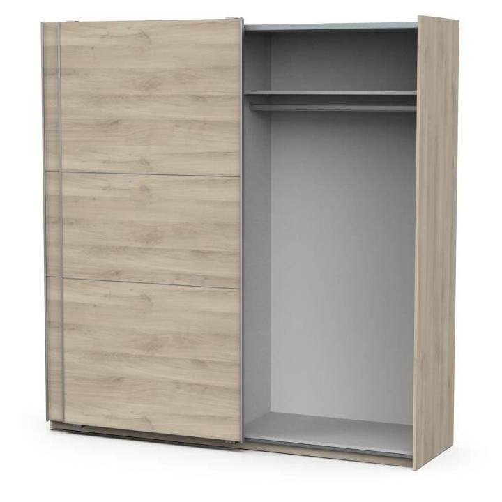 Armoire GHOST - Décor chene kronberg - 2 Portes coulissantes - L.194,