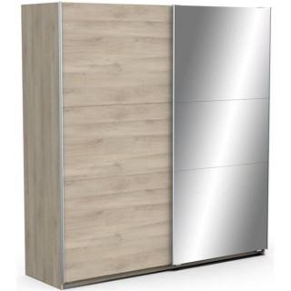 Armoire GHOST - Décor chene kronberg - 2 Portes coulissntes + miroir